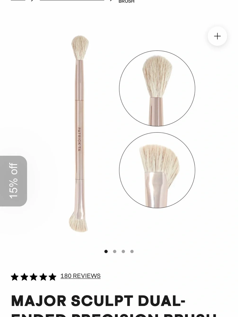 Patrick Ta Double-Take Blush Duo Peach Pink & Coral. Patrick ta Contour brush.